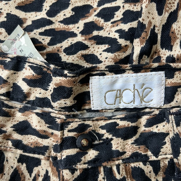 Cache Cheetah print Jeans size 14 NWT (30” waist) - Picture 9 of 12